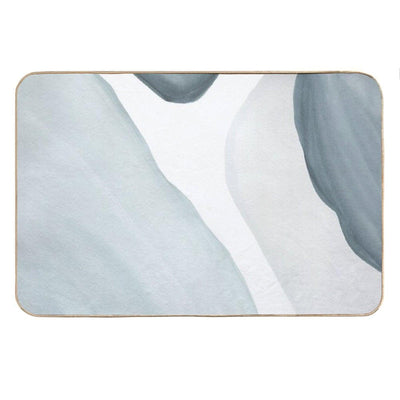 Blue Abstract Watercolor Painting. Modern, Minimalist Design. Bath Mat