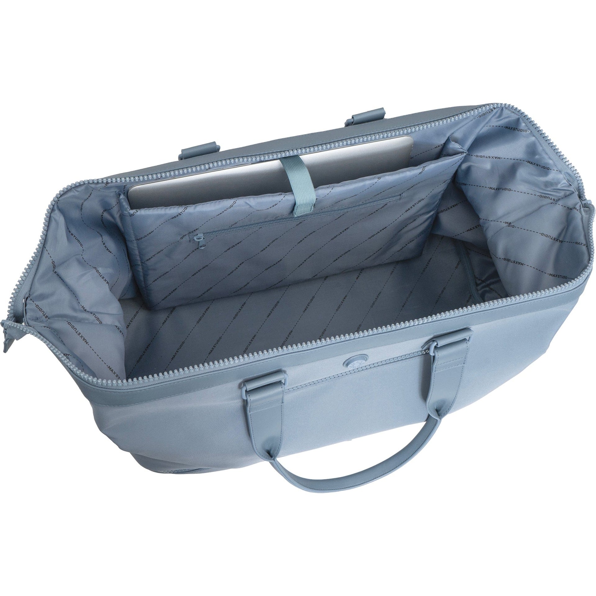 Max Studio Sport Nylon & Faux Leather Drop Bottom Duffel Bag