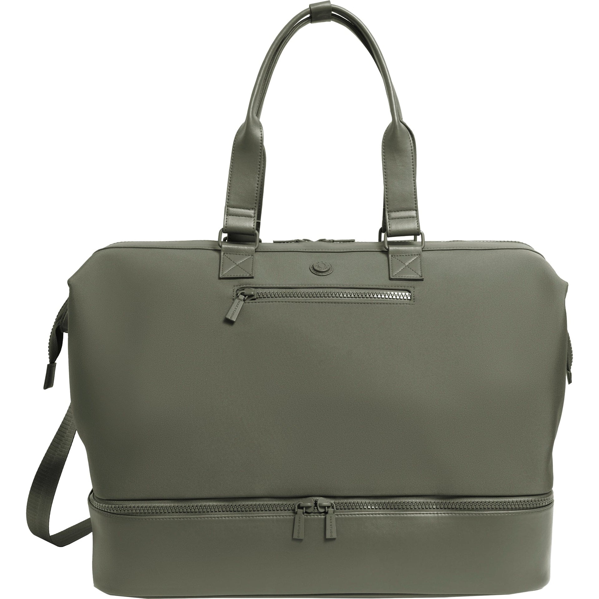 Max Studio Sport Nylon & Faux Leather Drop Bottom Duffel Bag