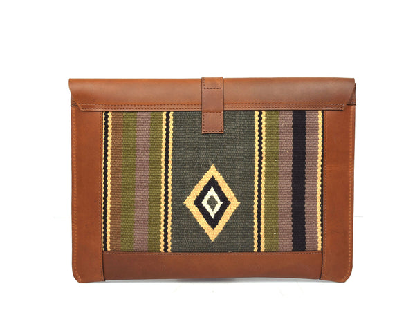 Vintage bohemian Leather Mac Book Sleeve - Caramel Brown