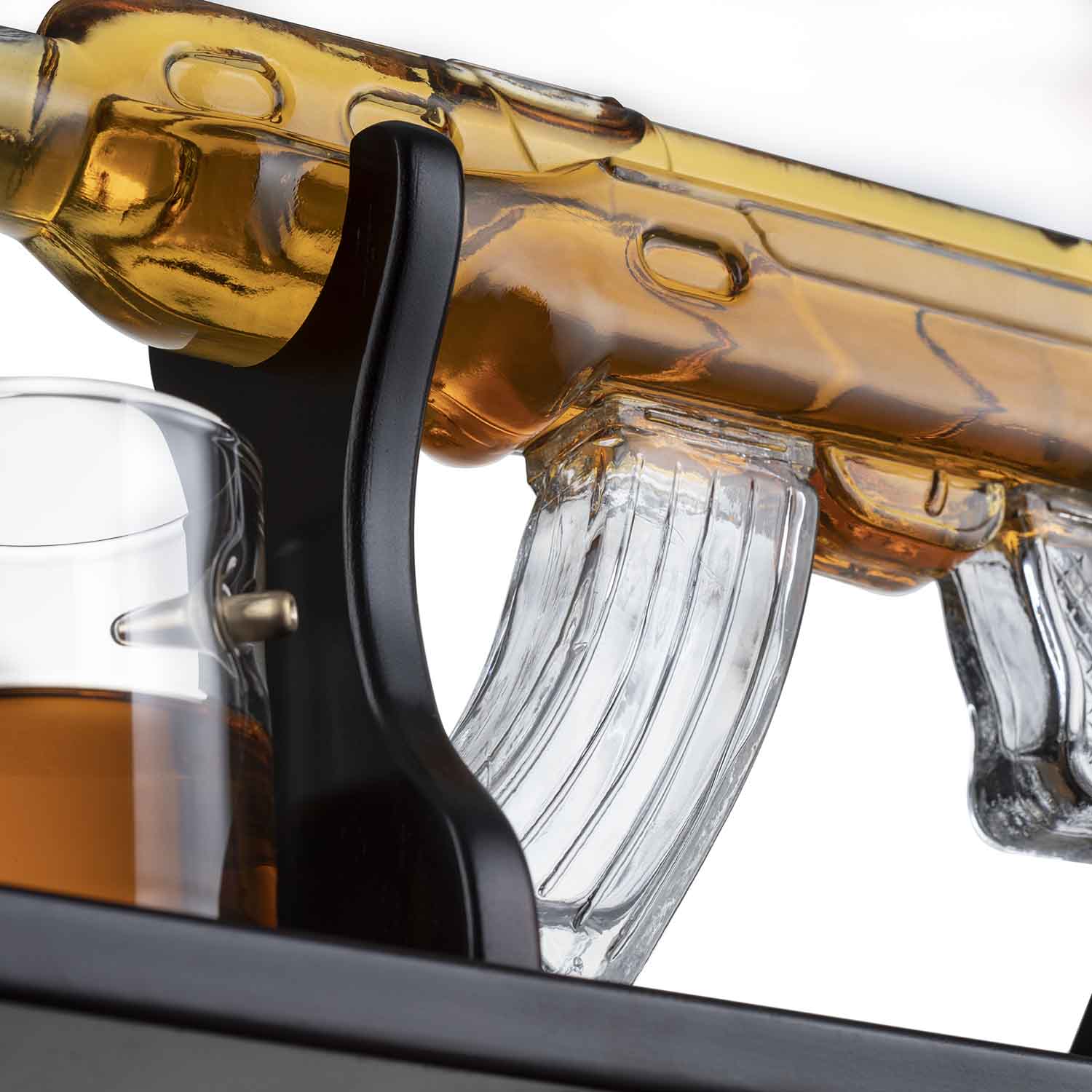 Gun Large Decanter Set Bullet Glasses - Limited Edition Elegant Rifle Gun Whiskey Decanter 22.5