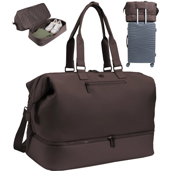 Max Studio Sport Nylon & Faux Leather Drop Bottom Duffel Bag