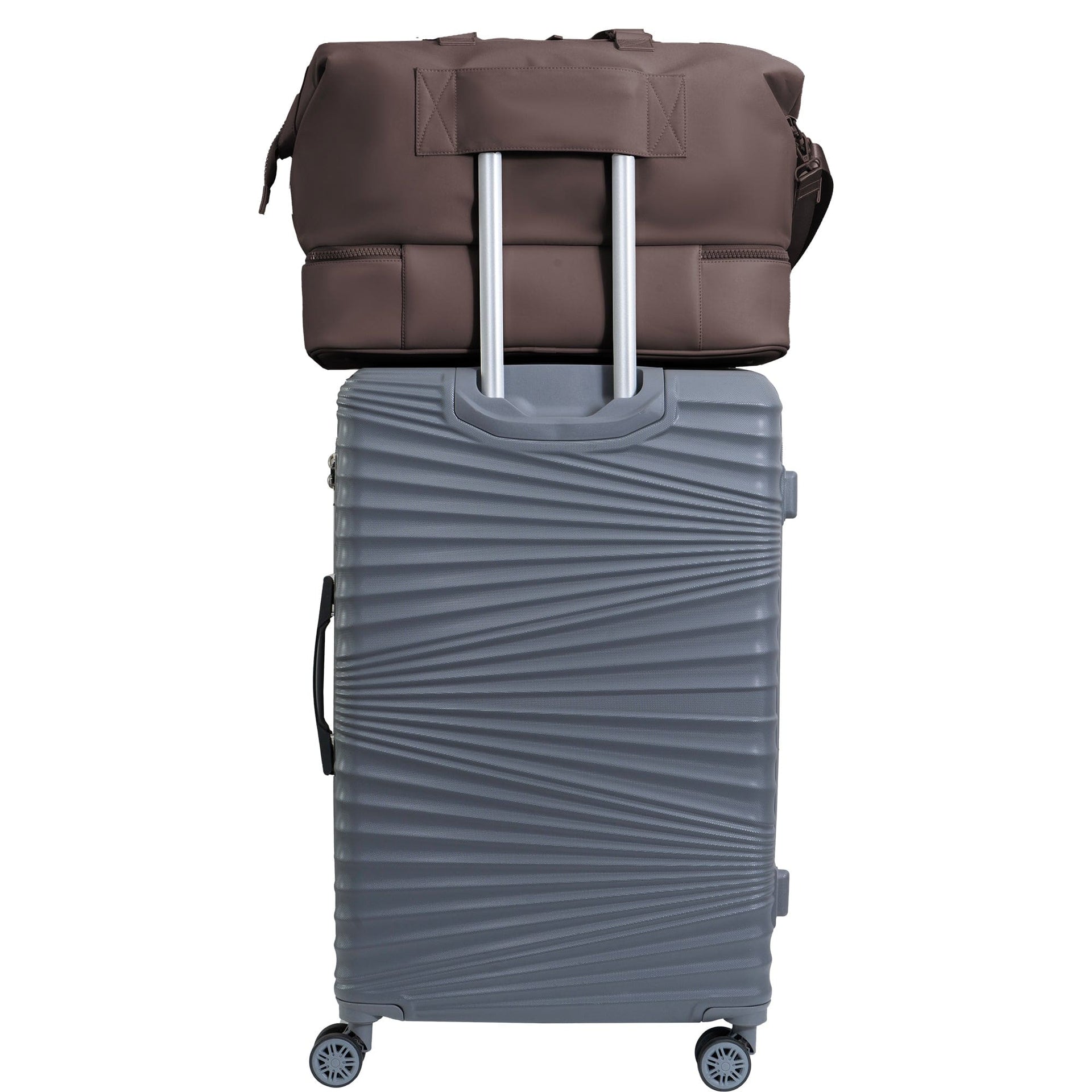 Max Studio Sport Nylon & Faux Leather Drop Bottom Duffel Bag