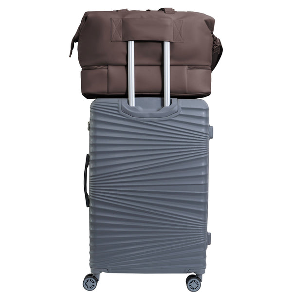 Max Studio Sport Nylon & Faux Leather Drop Bottom Duffel Bag