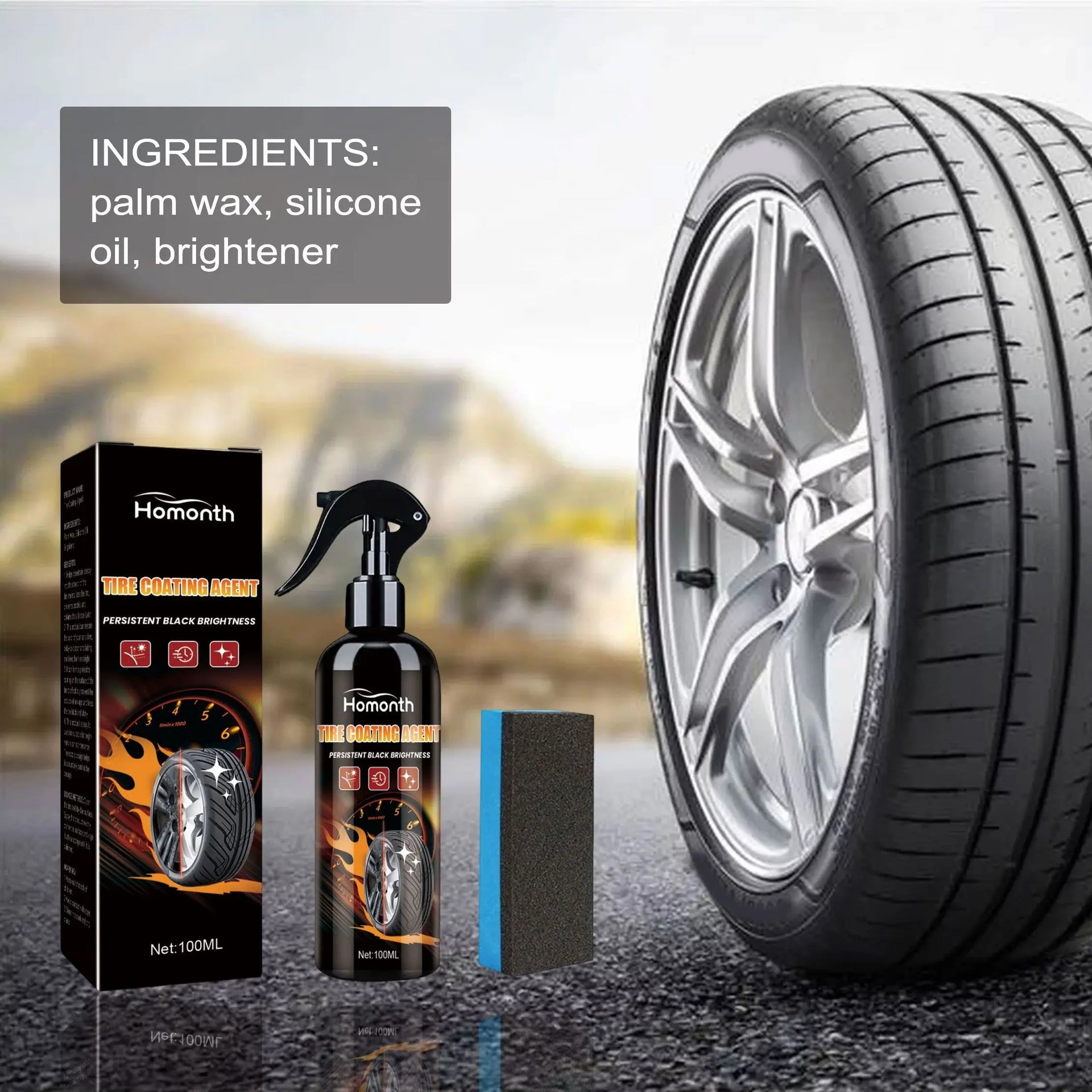 Tire Coating Agent, Automotive Tire Rim Brightening And Polishing Durable Maintenance Decontamination Cleaning Brightener