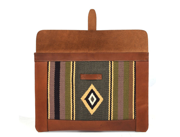 Vintage bohemian Leather Mac Book Sleeve - Caramel Brown