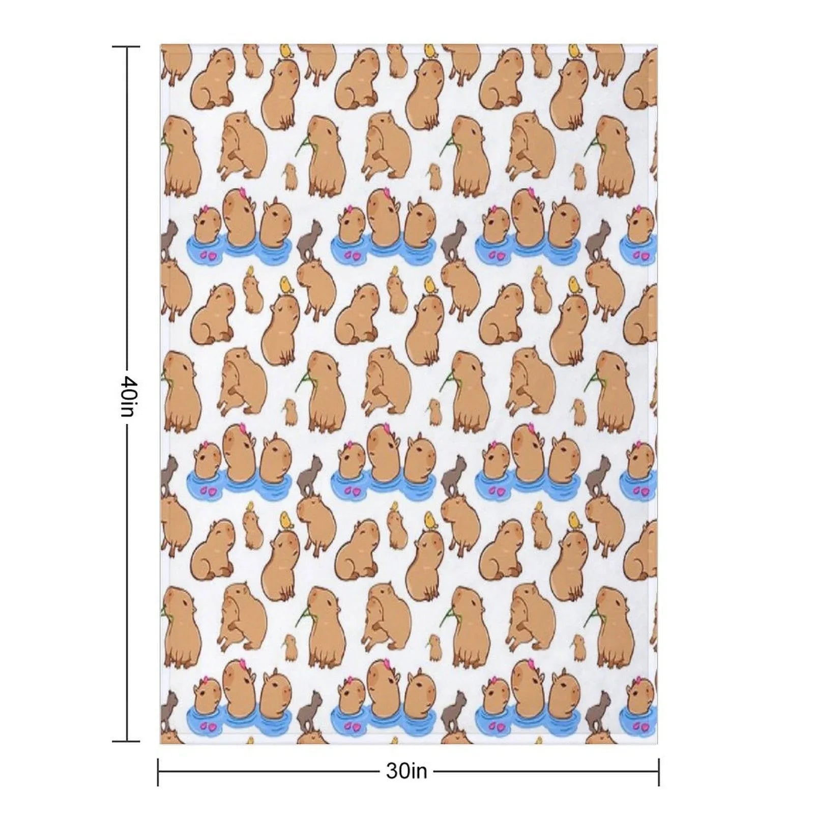 Capybara Pattern Throw Blanket