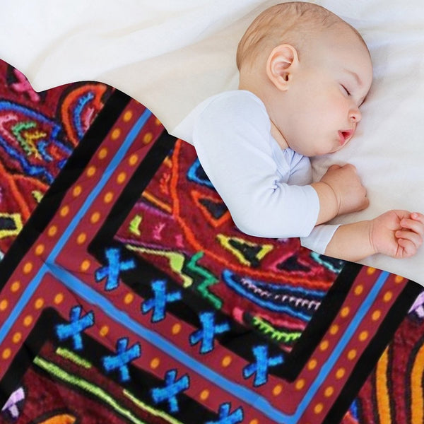 Panama Mola Design Eco-conscious Throw Blanket
