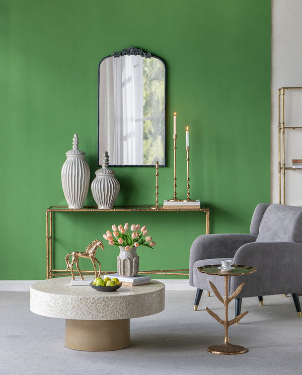 Slender Aluminum Taper Candle Holder with Bead Accents for Home Decor Accents