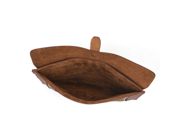 Vintage bohemian Leather Mac Book Sleeve - Caramel Brown