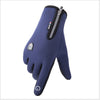 Winter Fleece Thermal Warm Outdoor Gloves Touchscreen Waterproof Cycling Bicycle Windproof Glo - Blue / S