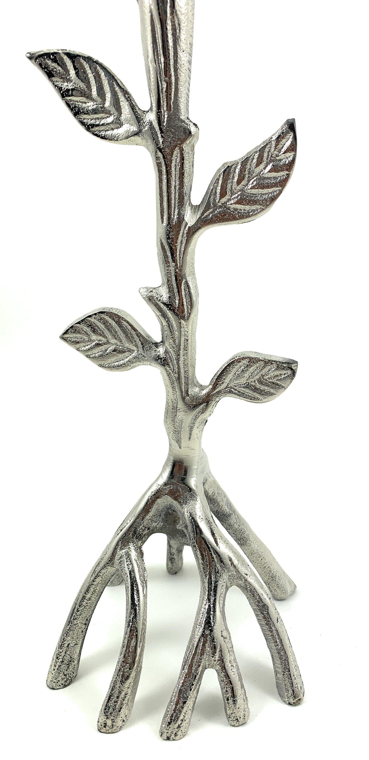 Vibhsa Silver Tree Hurricane Crystal Candle Holder | 13.2