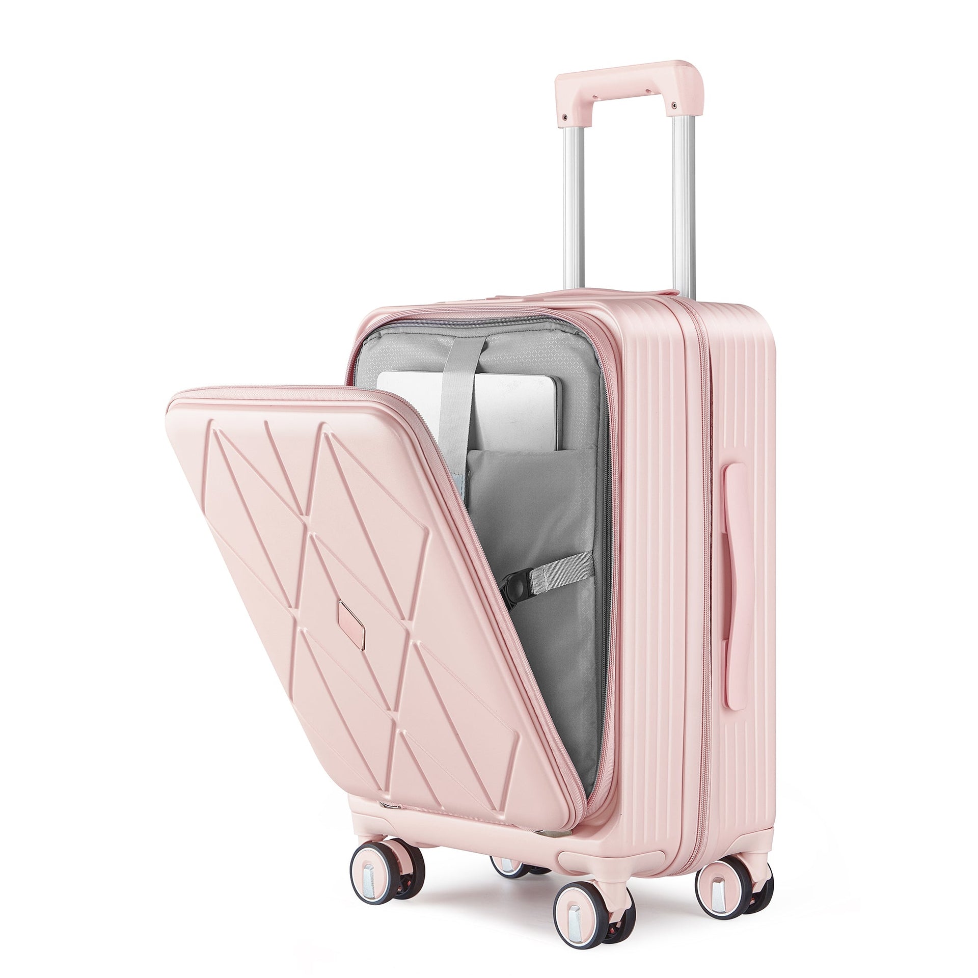 Luggage Sets 3 Piece(20/24/28), Expandable Carry On Luggage with TSA Lock Airline Approved, 100% PC Hard Shell and Lightweight Suitcase with Front Pocket and Spinner Wheels