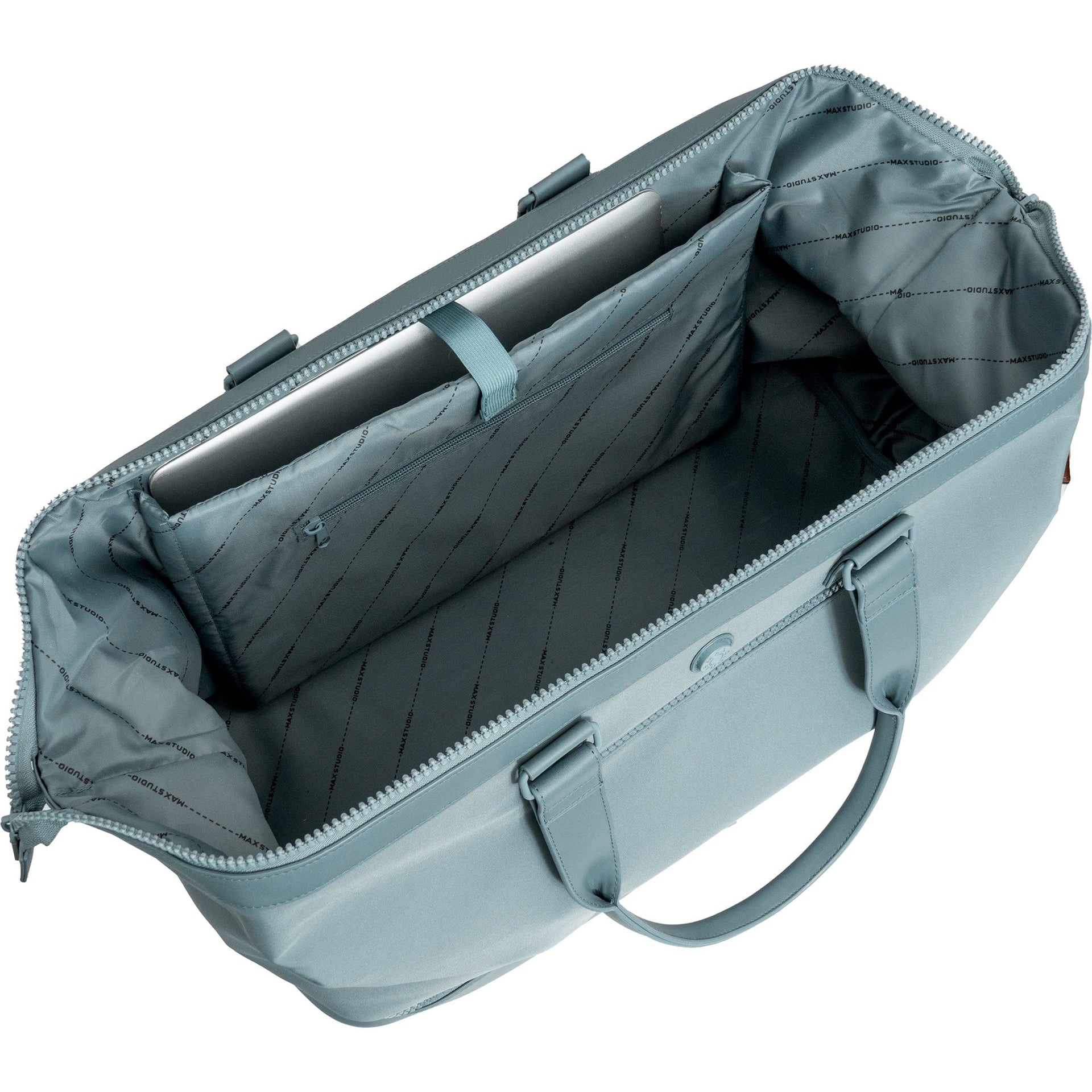 Max Studio Sport Nylon & Faux Leather Drop Bottom Duffel Bag