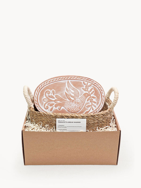 Bread Warmer & Basket - Bird Oval