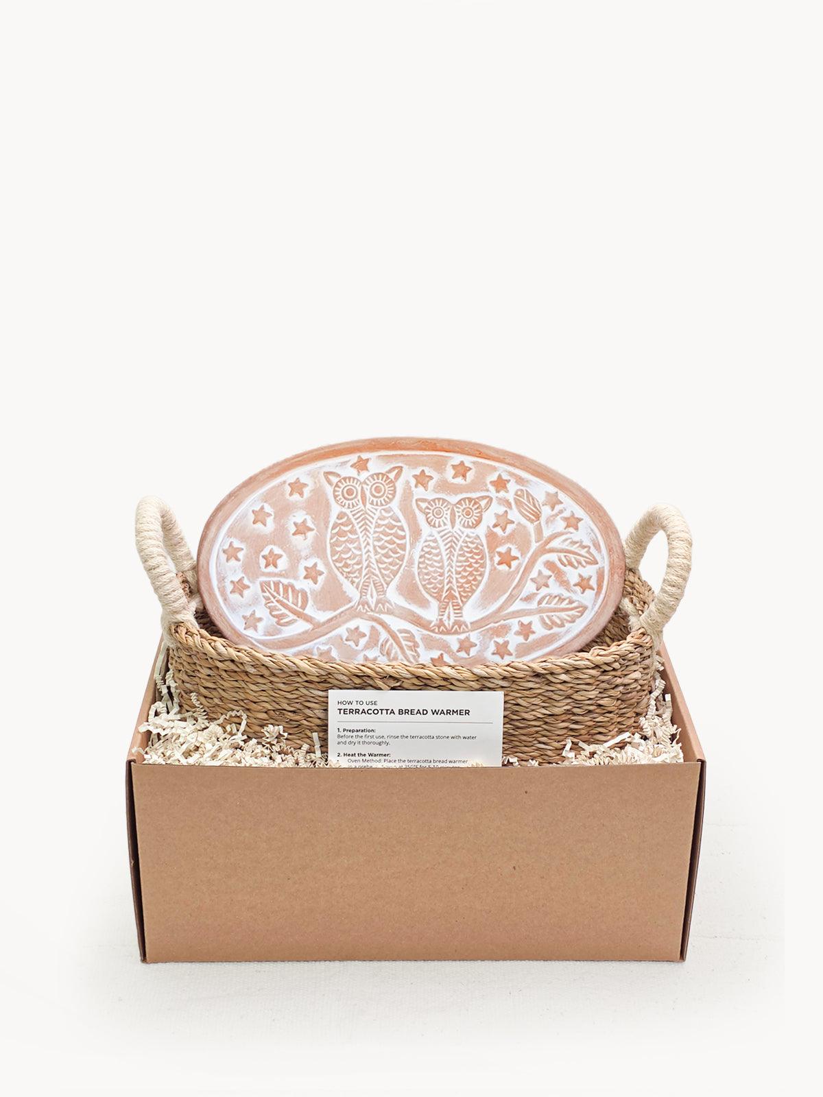 Bread Warmer & Basket - Owl Oval