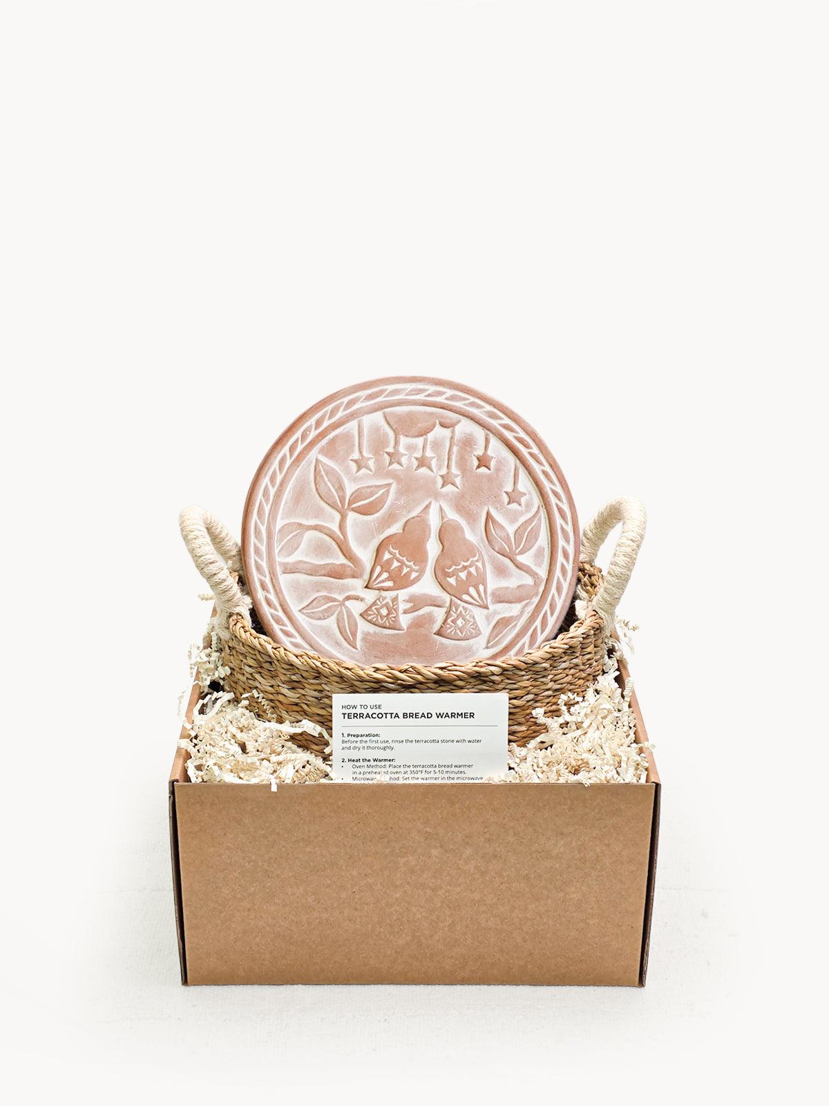 Bread Warmer & Basket - Lovebirds Round