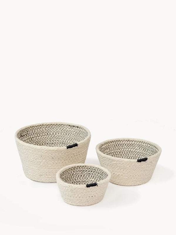 Amari Bowl with Black Stitching (Set of 3) - Gifts for You 'n Me