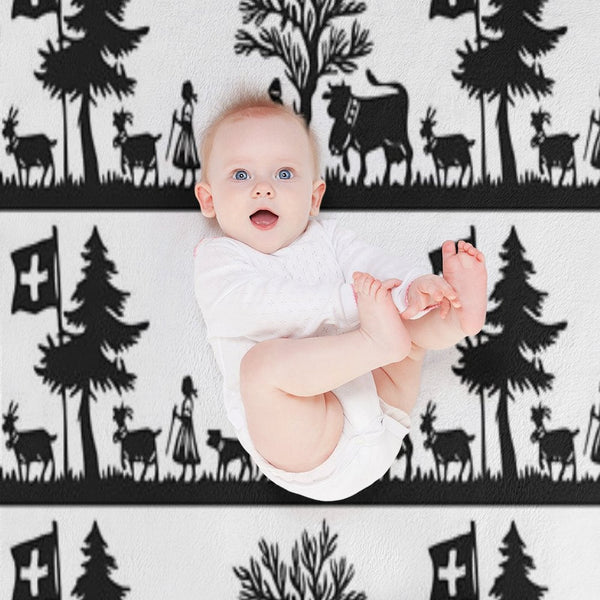 Paper Cutting from Switzerland Durable Throw Blanket