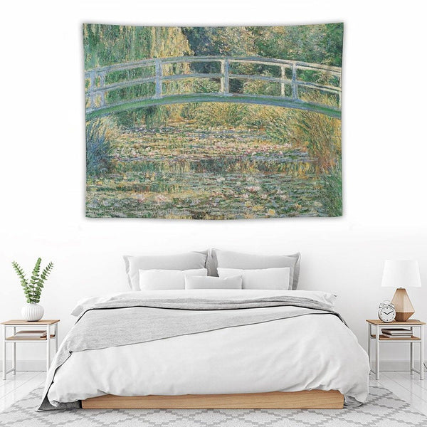 HD. The Water Lily Pond by Claude Monet Tapestry