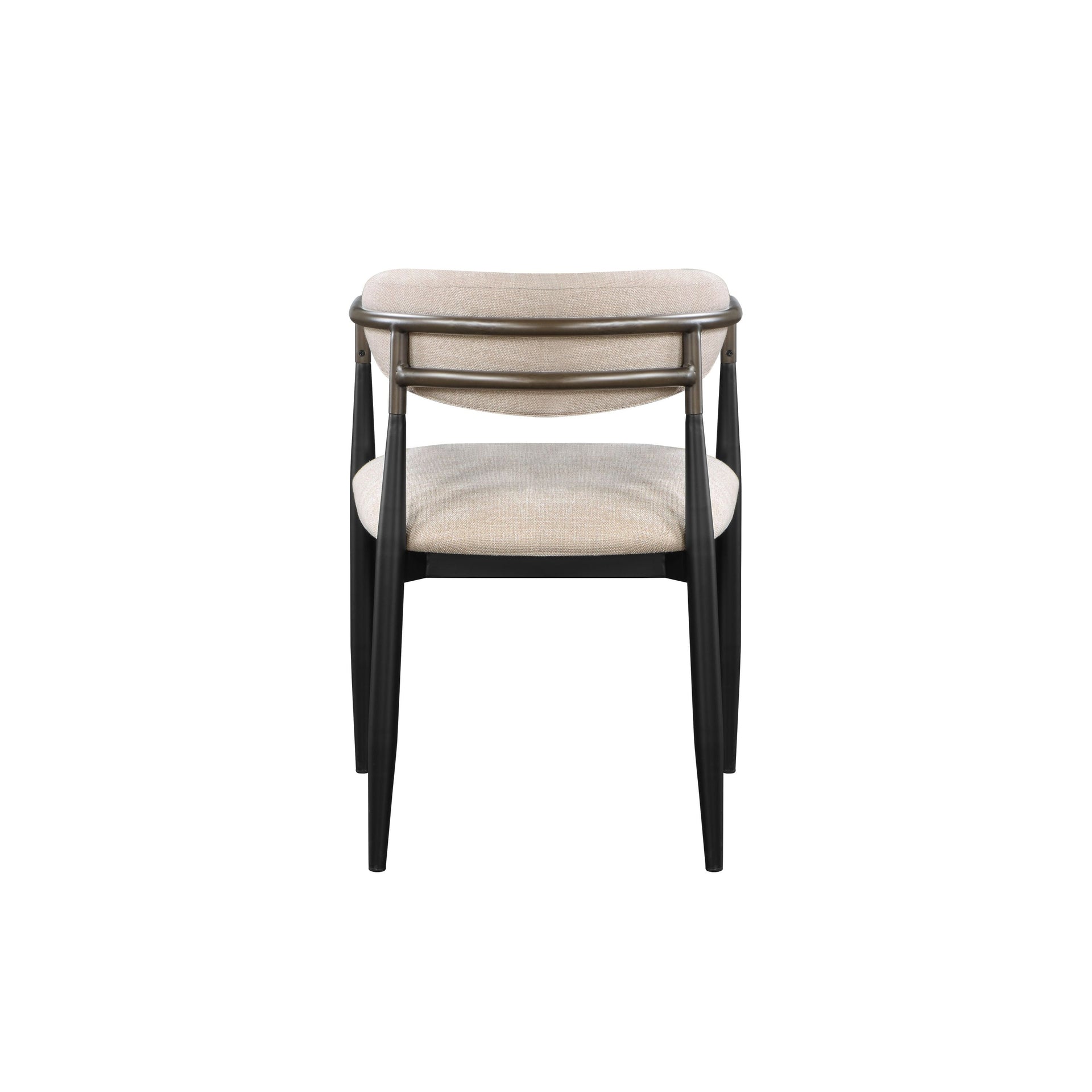 Set of 2 Beige and Black Armchair with Open Back