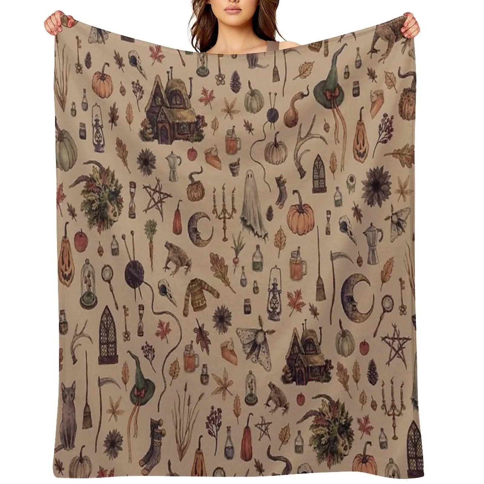 Rustic Brown Cozy Crone Throw Blanket
