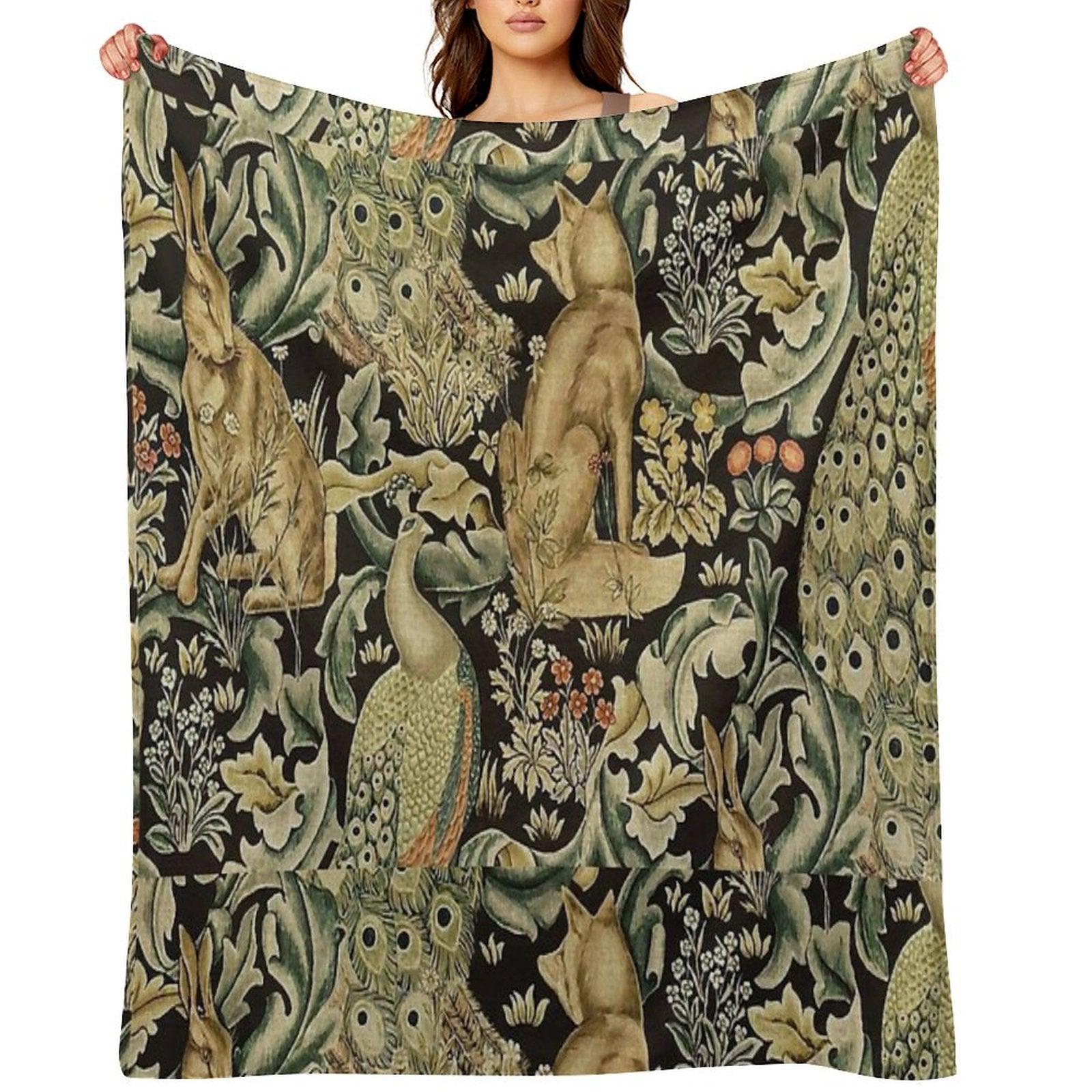 William Morris Forest Fabric Throw Blanket