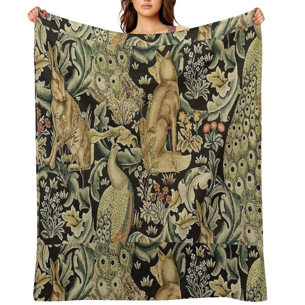 William Morris Forest Fabric Throw Blanket