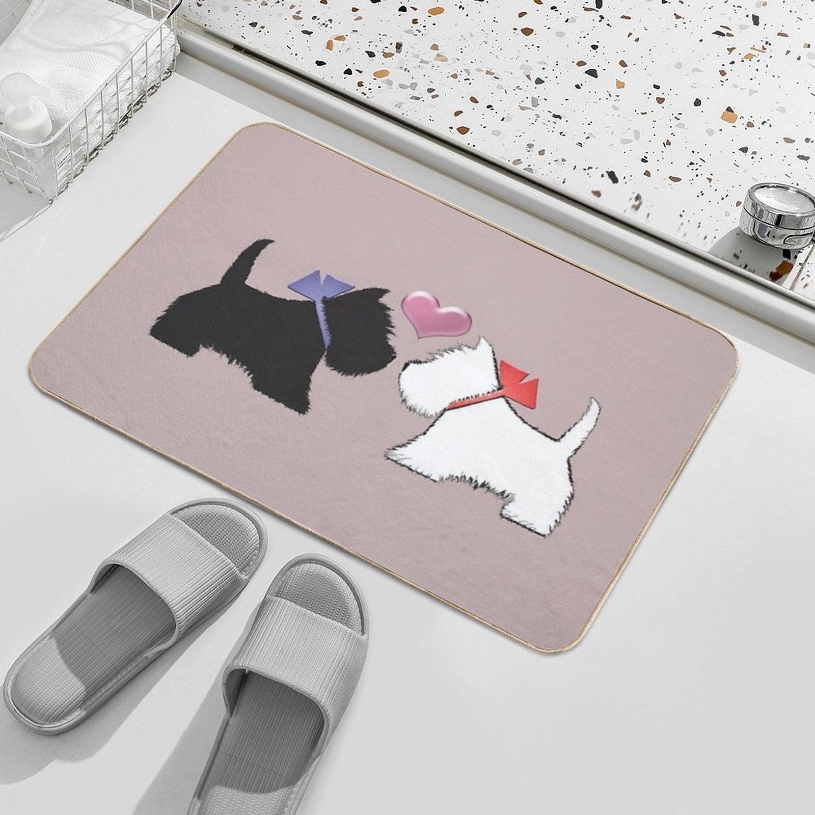 Westie Dog And Scotty Dog Art Bath Mat