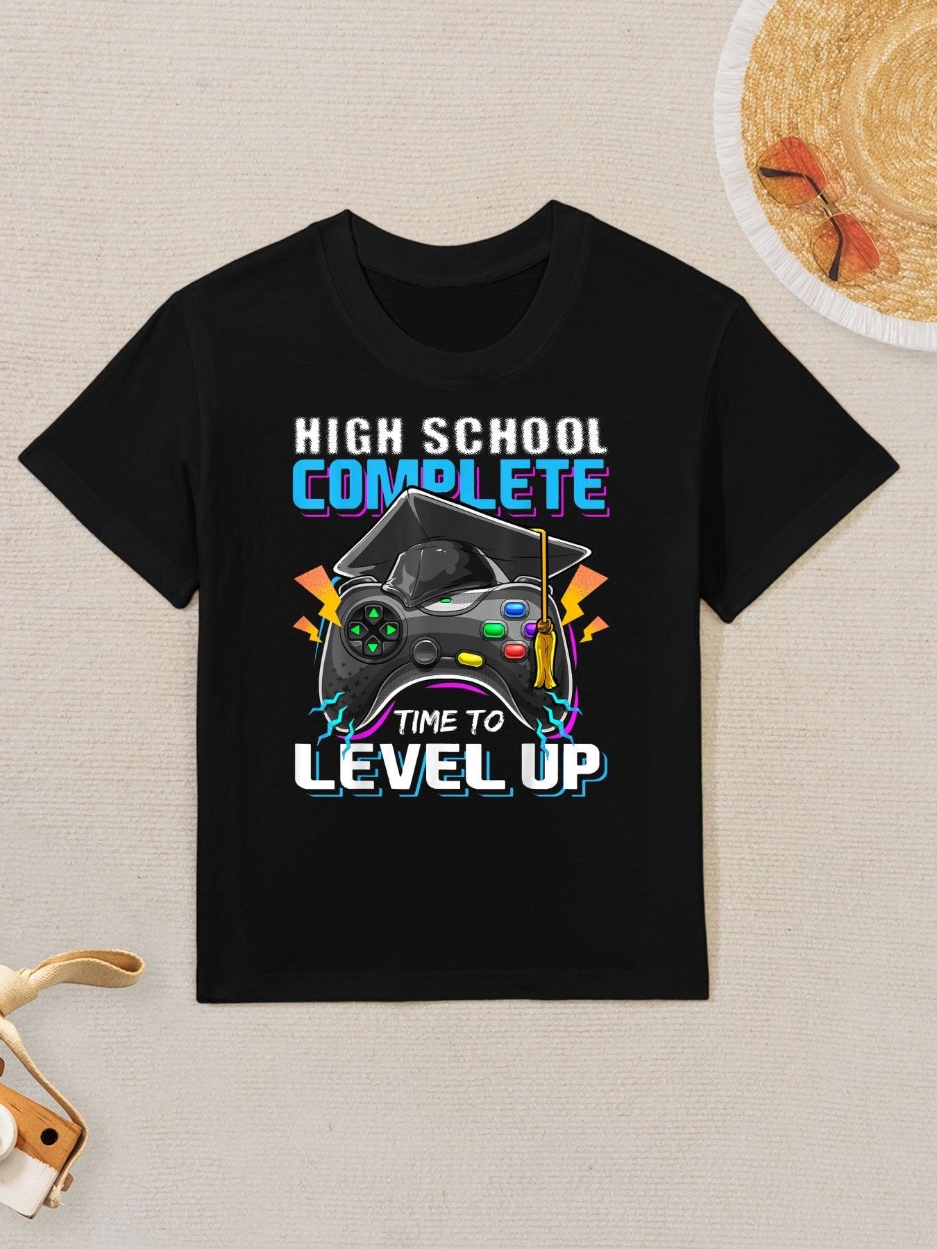 High School Complete Video Game Senior Graduation Gift Boys Kids T-Shirt