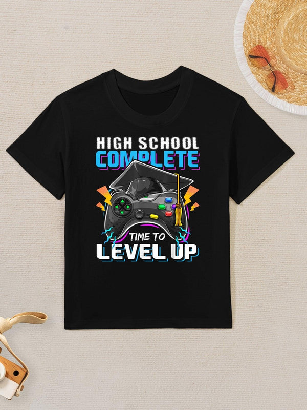 High School Complete Video Game Senior Graduation Gift Boys Kids T-Shirt