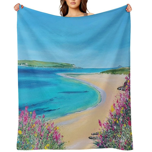 Rock , Daymer Bay, Cornwall UK Versatility Throw Blanket