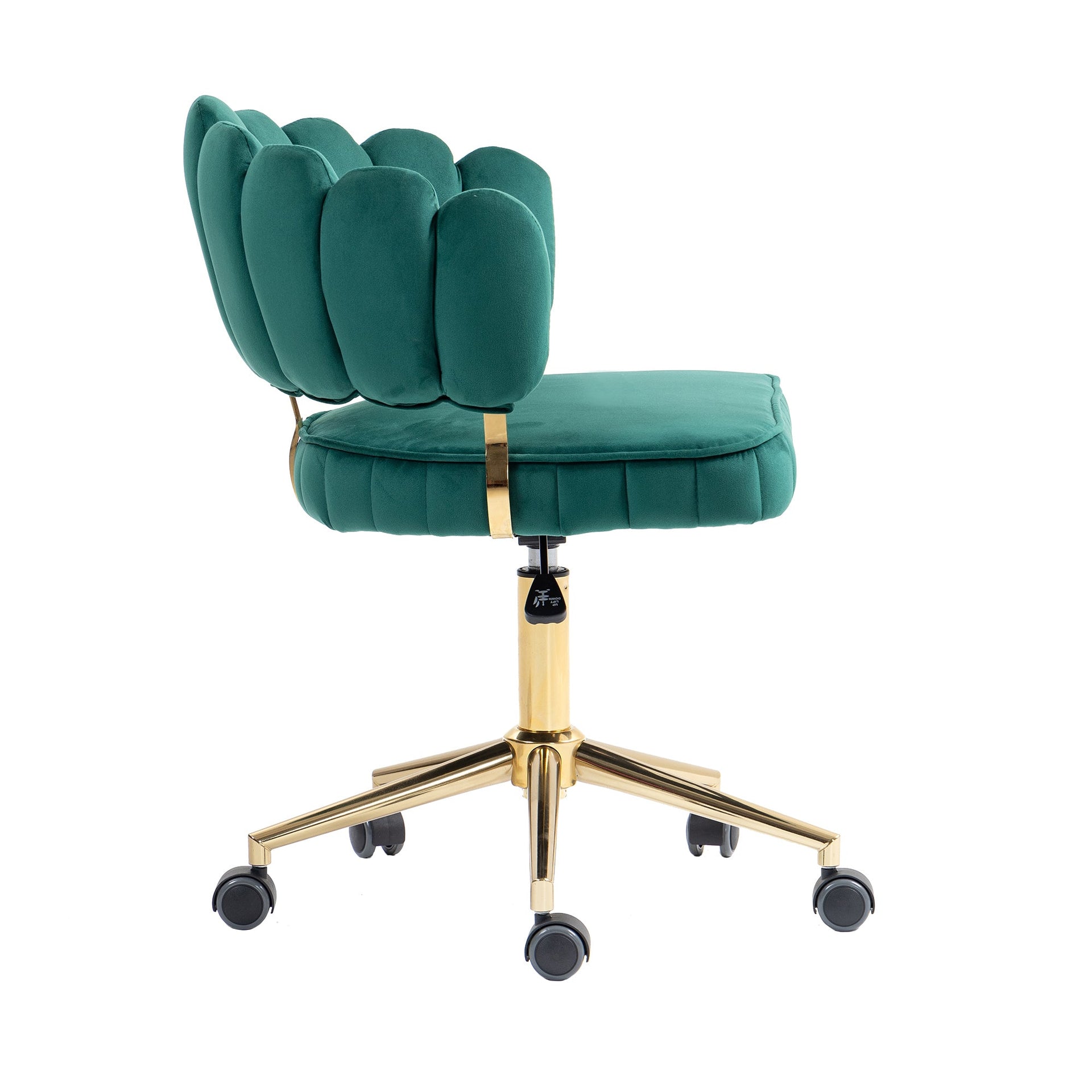Velvet Home Office Desk Chair, Modern Cute Computer Chair, Wheels Swivel Height Adjustable Swivel Task Chair for Home Office (Emerald Velvet)