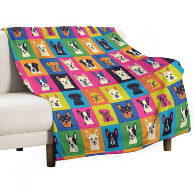 Fun And Colorful Pet Pattern Design Anti-pilling Throw Blanket