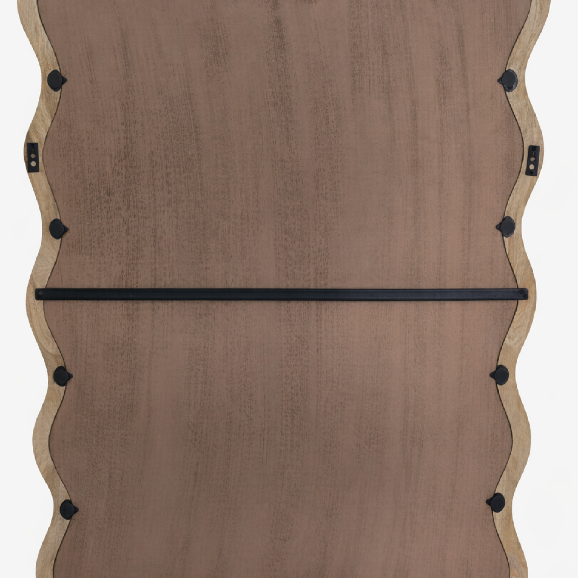 Decorative Wavy Wall Mirror with Mango Wood Frame, 36x48