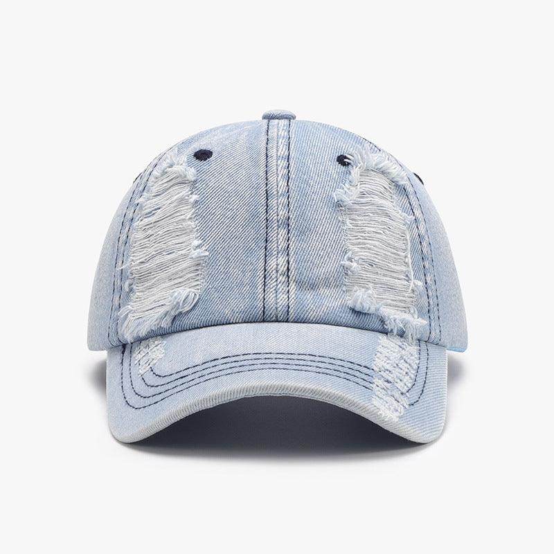 Distressed Cotton Baseball Cap for Casual Style and Comfort