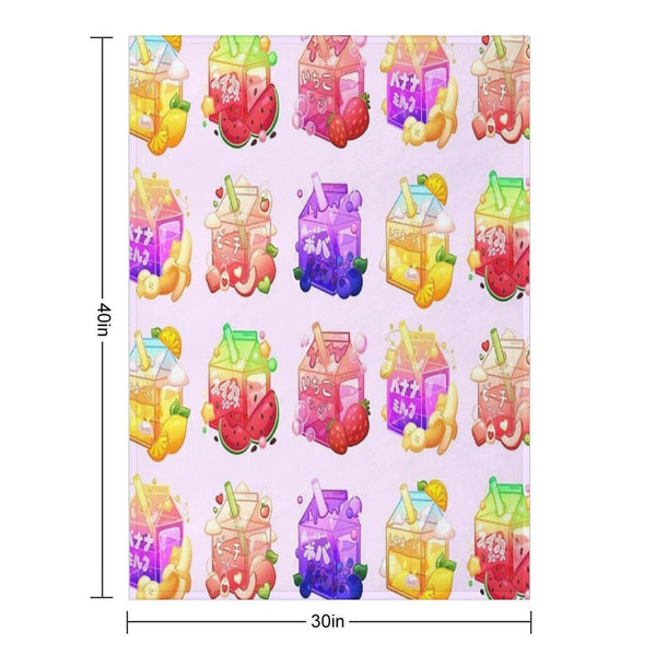 Aesthetic Fruit Carton Collection Velvety-soft Throw Blanket