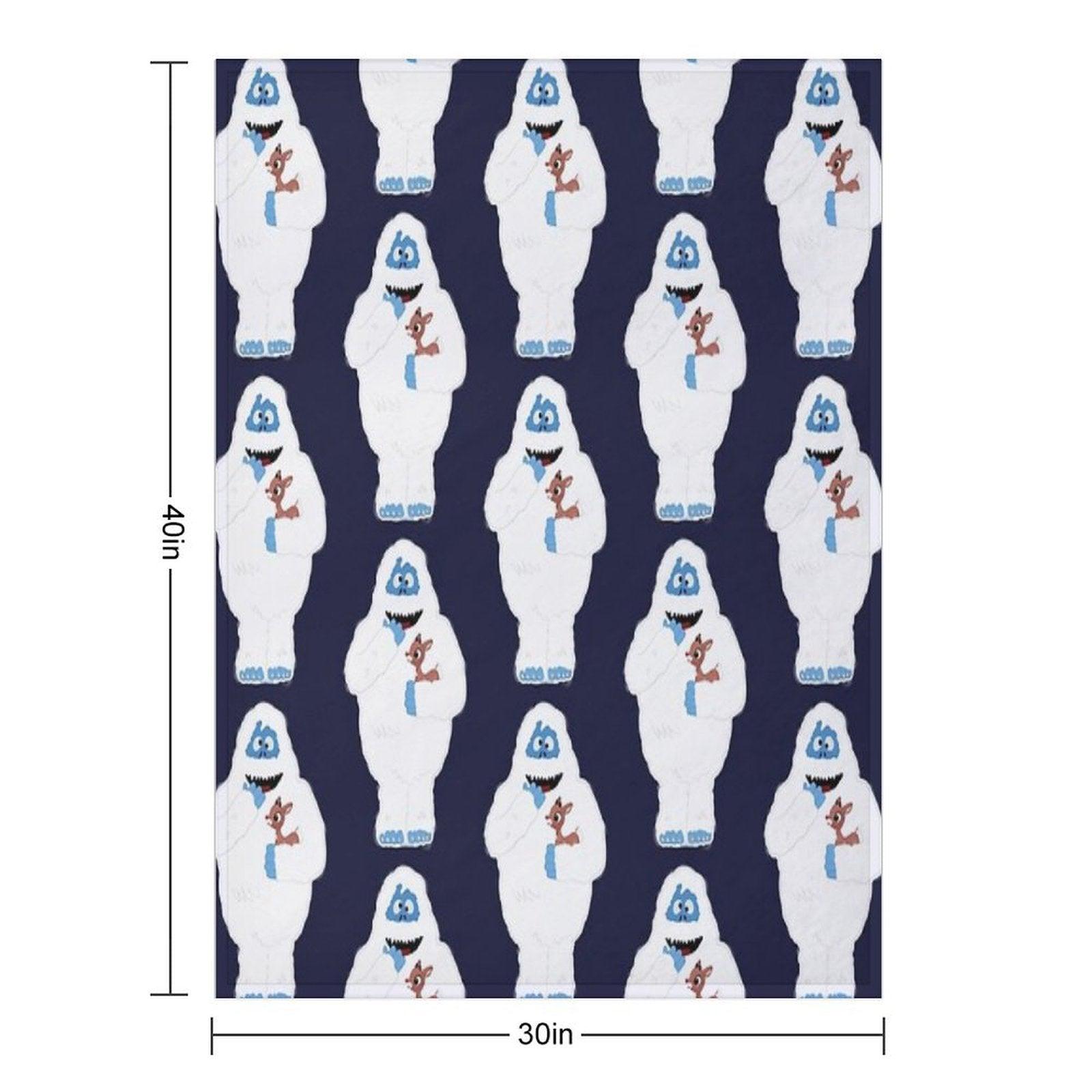 Classic Christmas Abominable Snowman with Rudolph © GraphicLoveShop Throw Blanket
