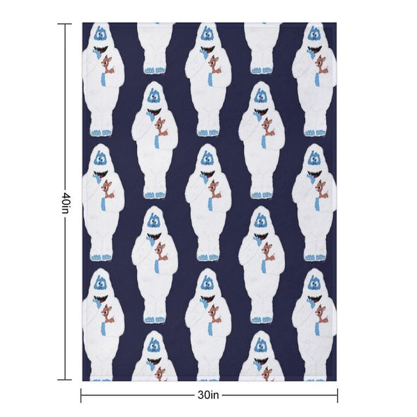 Classic Christmas Abominable Snowman with Rudolph © GraphicLoveShop Throw Blanket