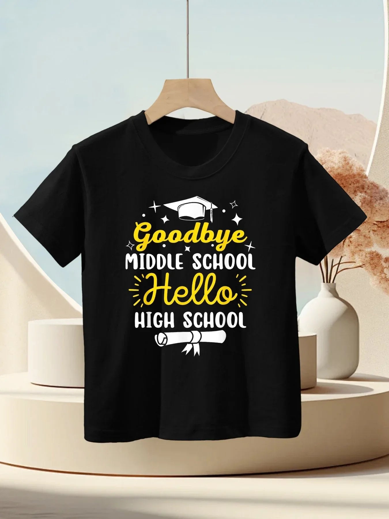 Goodbye Middle School Hello High School Funny Graduation Kids T-Shirt