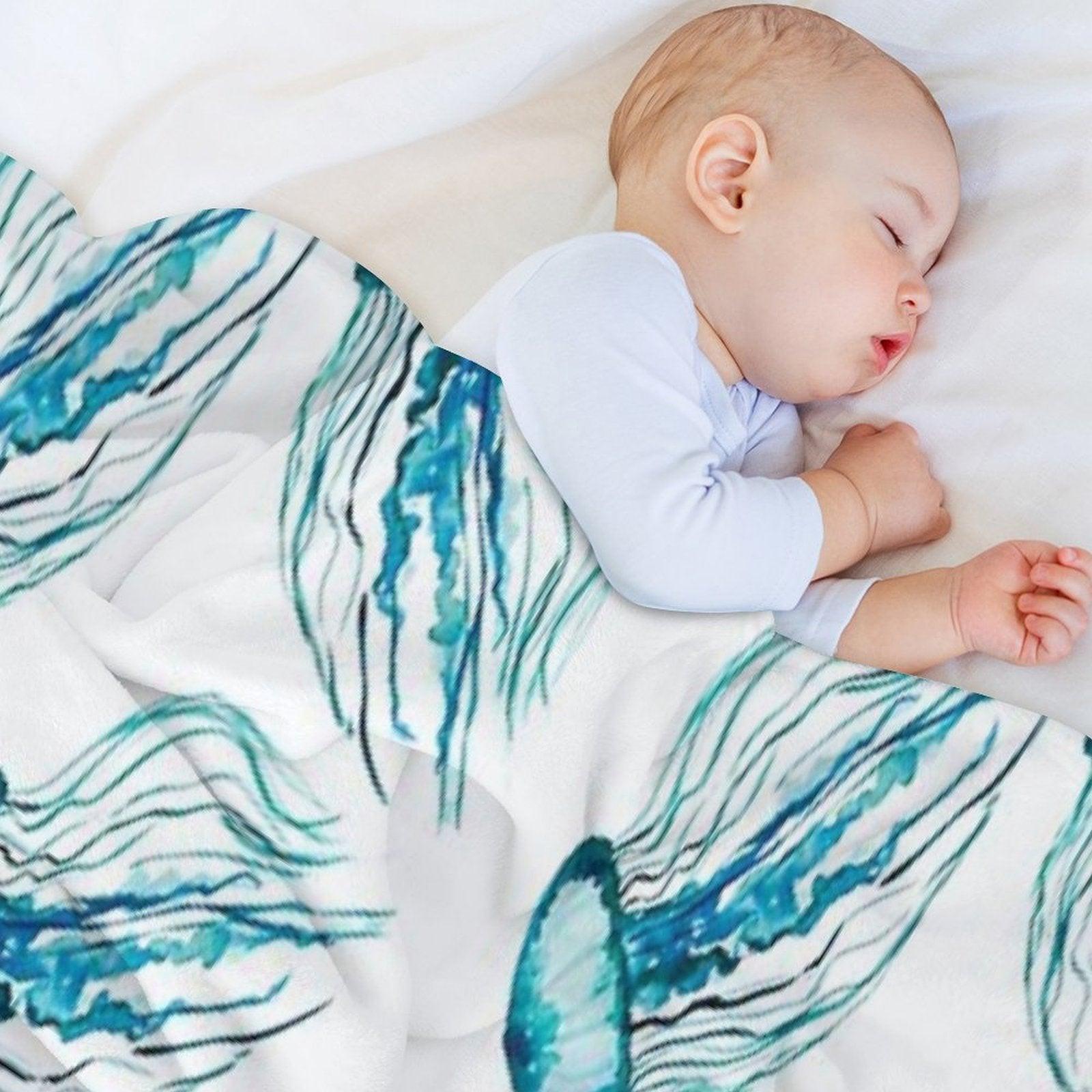 Watercolor Jellyfish Throw Blanket