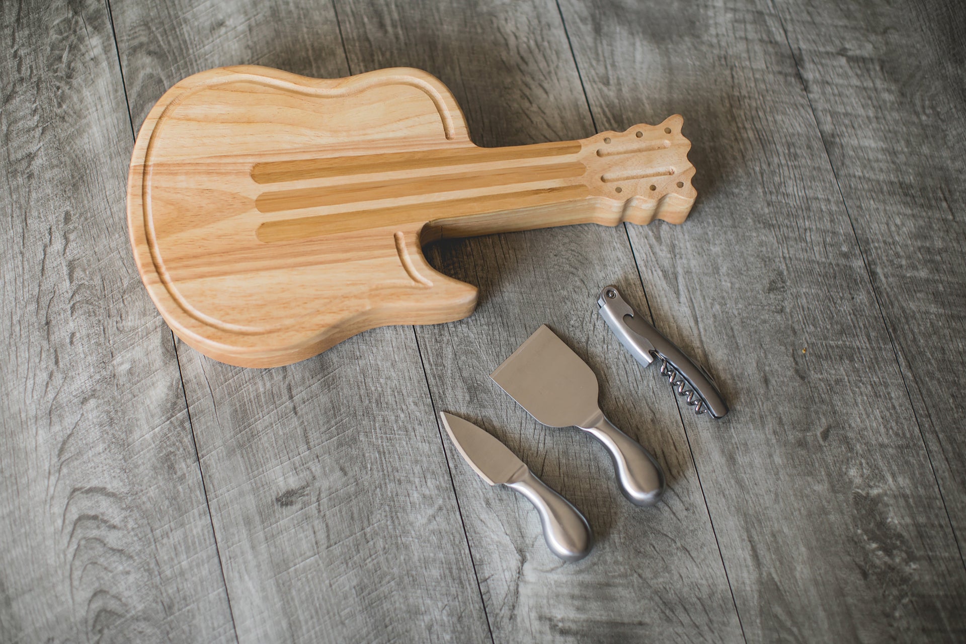 Guitar Cheese Cutting Board & Tools Set