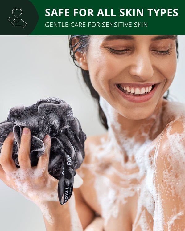 Bath Sponge Set of 3, Black