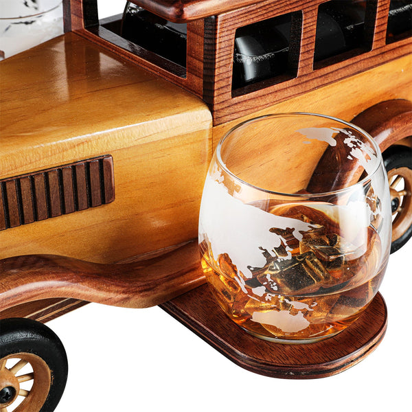Old Fashioned Car Whiskey Decanter Set, Very Large 15