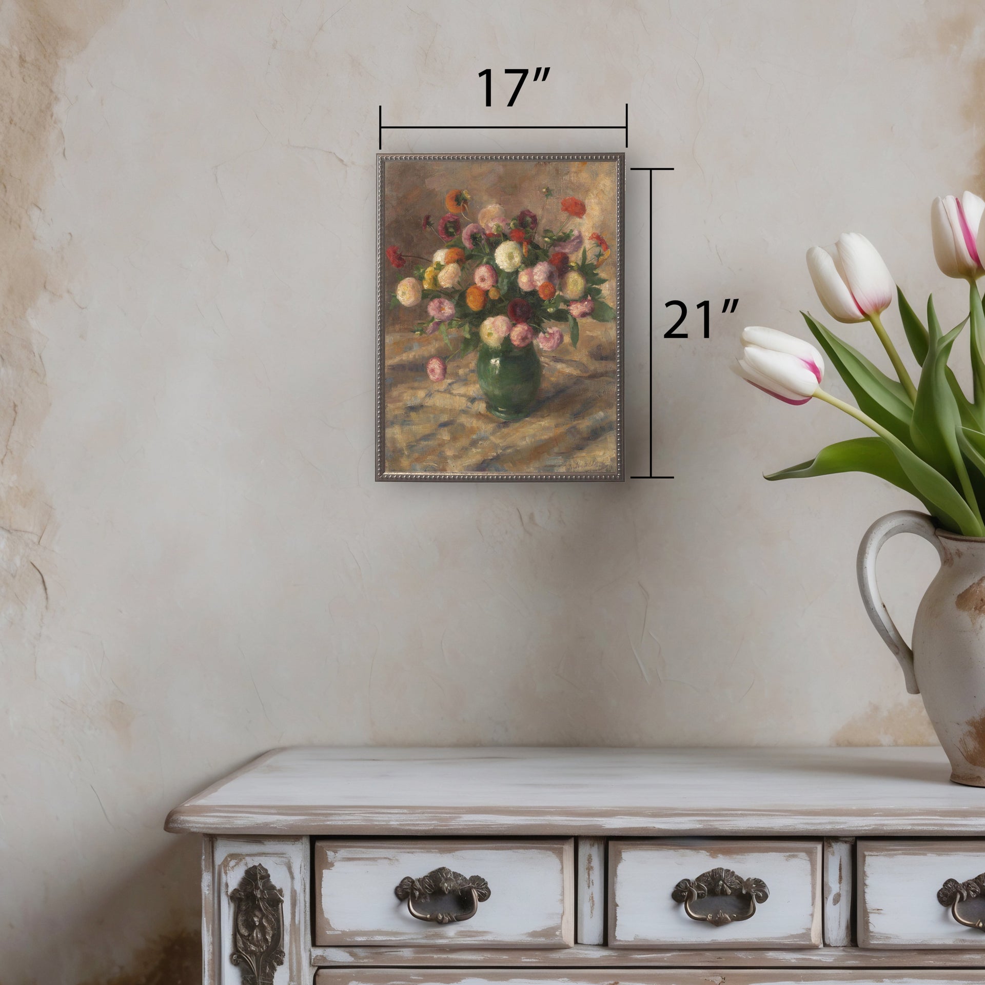 Vintage Floral Oil Reproduction