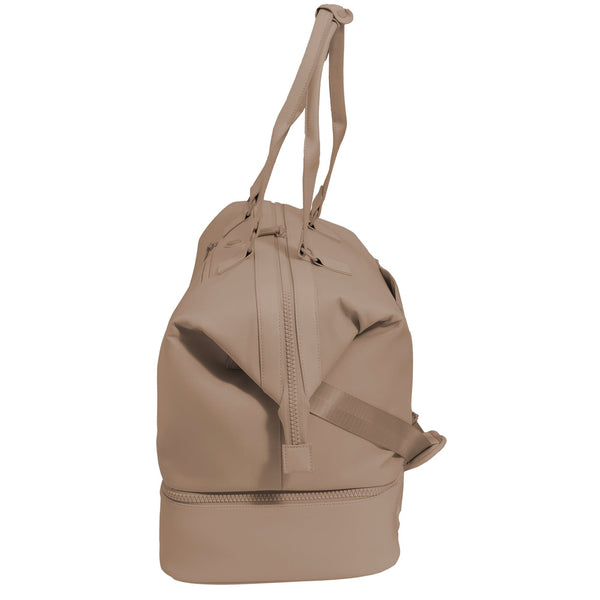 Max Studio Sport Nylon & Faux Leather Drop Bottom Duffel Bag