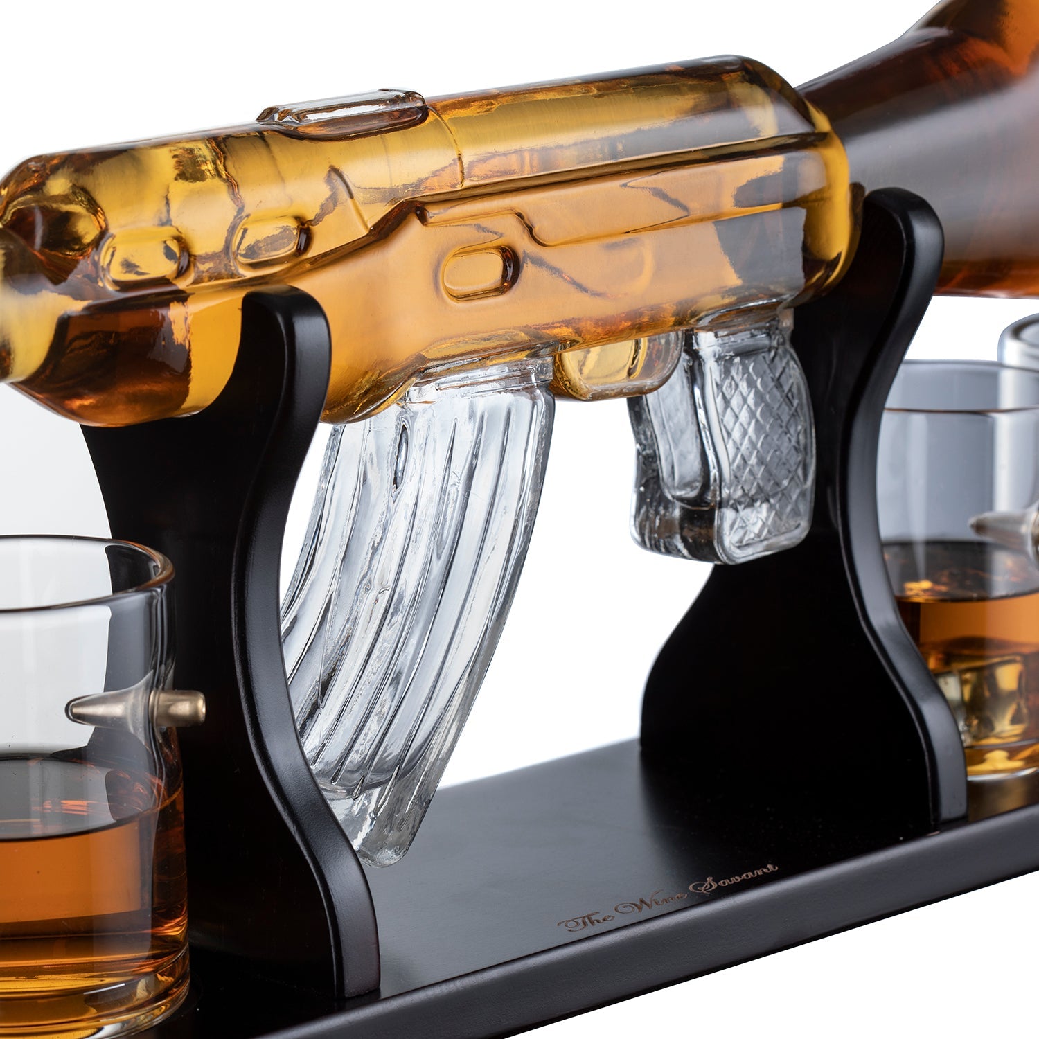 Gun Large Decanter Set Bullet Glasses - Limited Edition Elegant Rifle Gun Whiskey Decanter 22.5