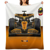 Oscar Piastri 2024 Formula 1 McLaren Racing Car Throw Blanket
