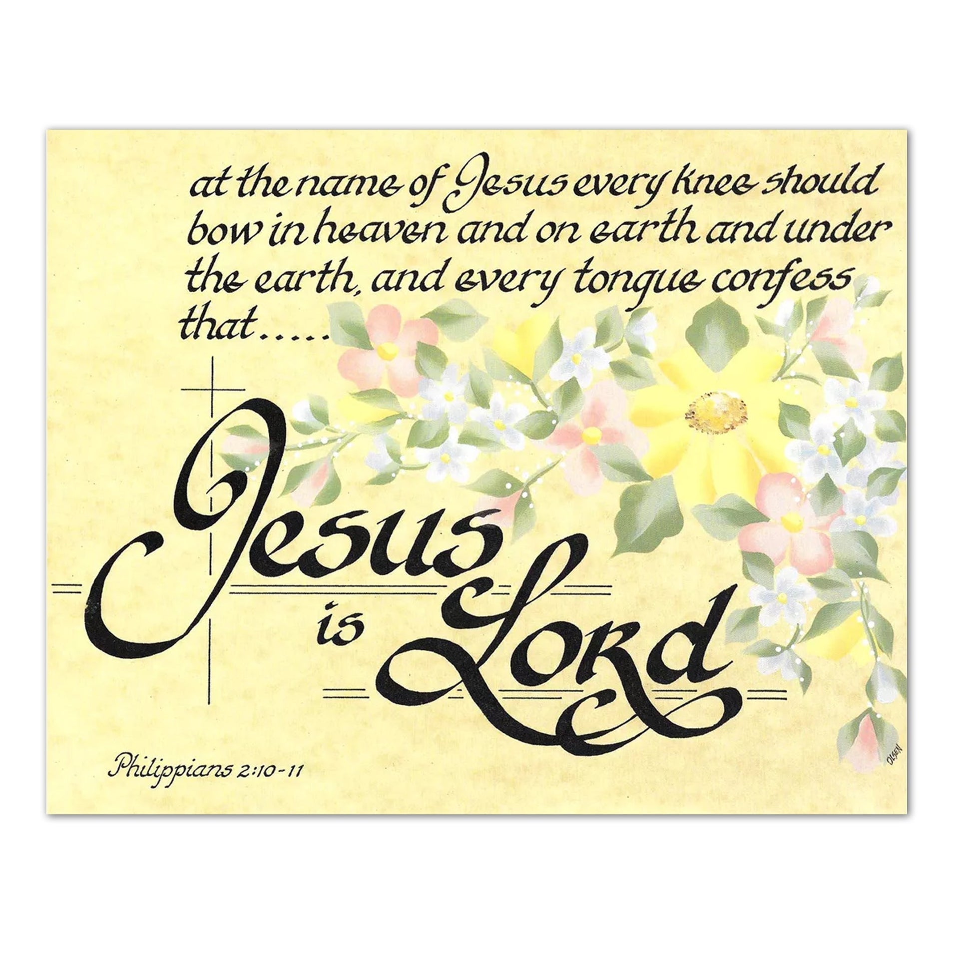 Jesus Is Lord Art – Philippians 2 Bible Verse 8x10 Unframed Christian Print