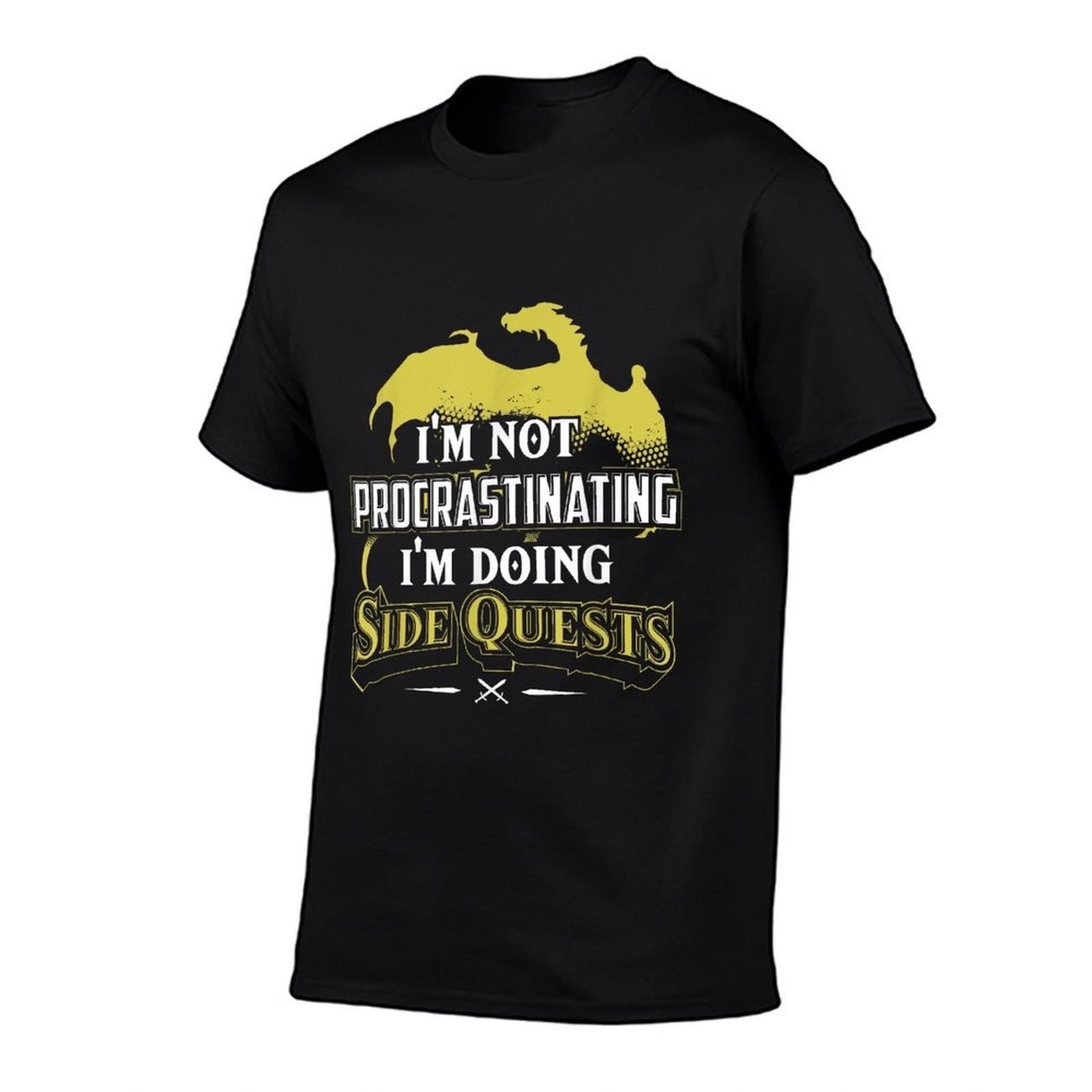 RPG Gamer I'm Doing Side Quests - Casual Crew Neck,, Adult Polyester (Black) T-Shirt